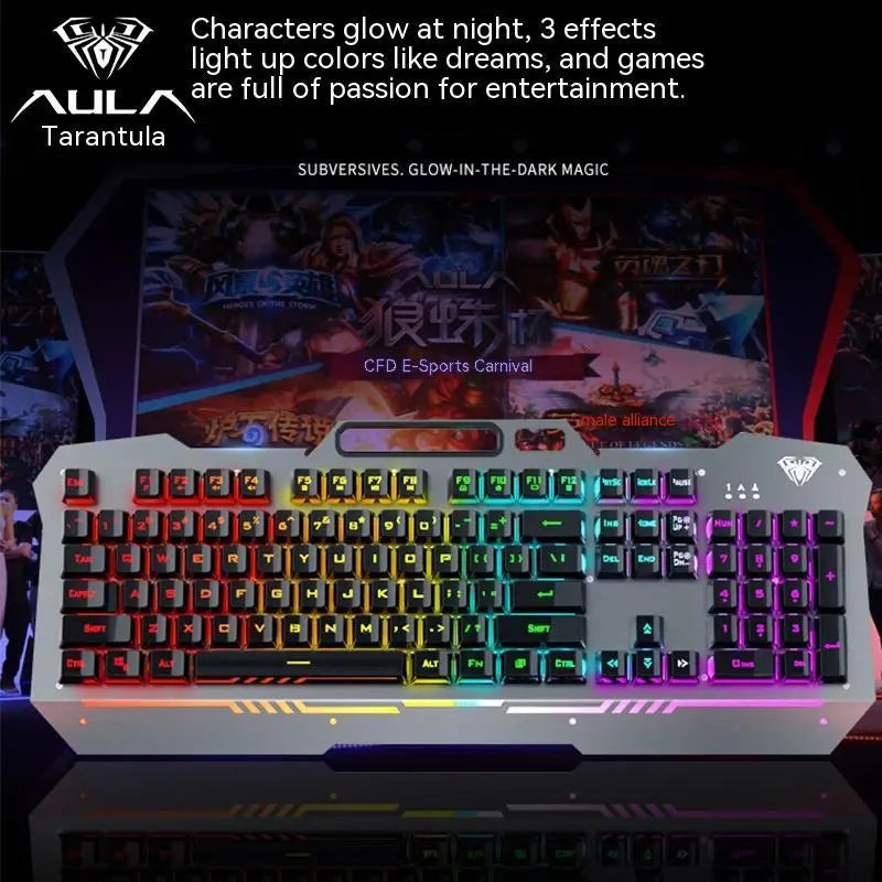 Teclado Gamer Aula F3010 Teclado mecânico, Esportivo com design ergonômico, com fio